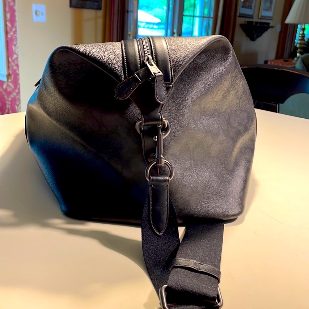Coach black leather weekender bag - Picture 3 of 6